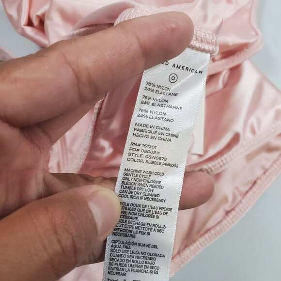 Good American Twisted Cutout One Piece Swimsuit Women Size XXS NWT Pink - Picture 6 of 13